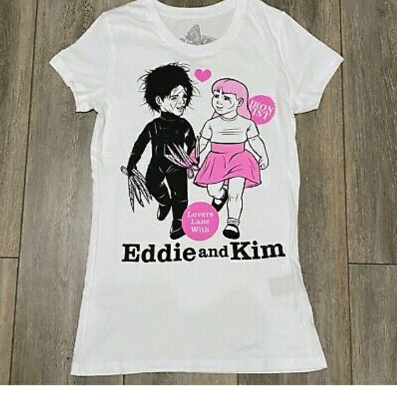 IRON FIST WOMENS EDDIE AND KIM WHITE T SHIRT - Picture 2 of 4